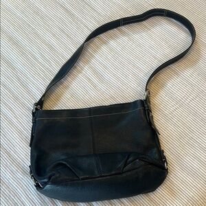 Coach Black Shoulder Bag with Sleek Crescent Design